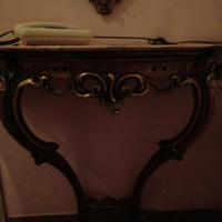 Consolle legno e cornice con specchio