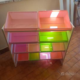 porta giocattoli a contenitori