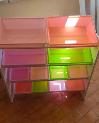 porta giocattoli a contenitori