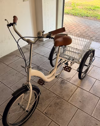 Triciclo per adulti con cesto spesa