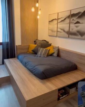 Letto singolo su misura realizzato da falegname co