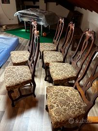 Sedie legno noce stile luigi filippo vintage