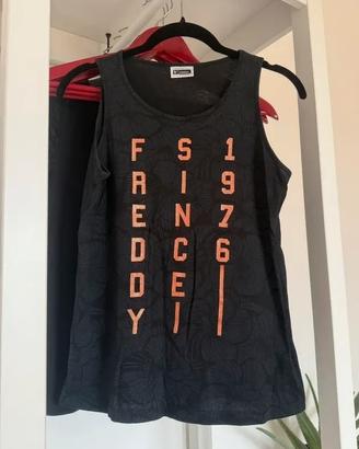 Canotta FREDDY nera con grafica glitter
