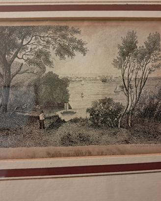 Antica incisione inglese "Teignmouth, Devon"