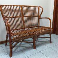 Poltrona in vimini 2 posti vintage