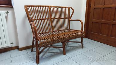 Poltrona in vimini 2 posti vintage