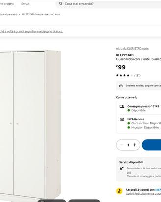 Ikea armadio Kleppstad