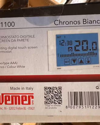 Cronotermostato digitale Vemer Chronos Bianco