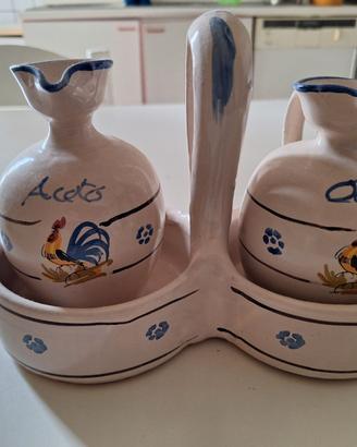Porta olio e aceto, più oliera