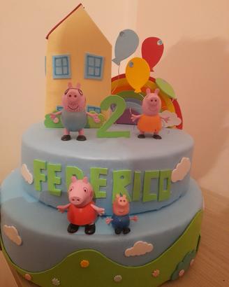 torta finta compleanno peppa pig