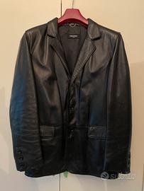 Giacca in vera pelle nera vintage anni 90 ENIGMA