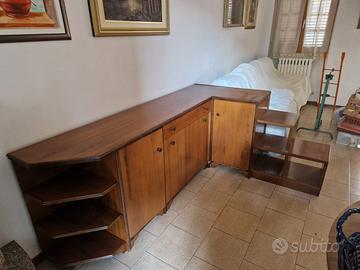 Credenza angolare vintage in legno