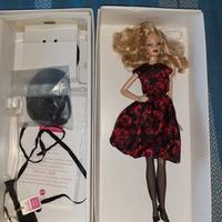 Barbie fashion model in elegant rose cocktail dres