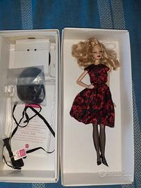 Barbie fashion model in elegant rose cocktail dres