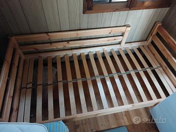 Letto singolo Flexa, smontabile in legno massello