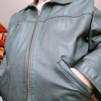 giubbotto in pelle nera bomber XXXL