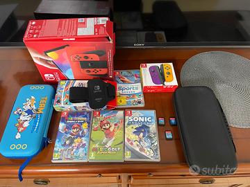 Nintendo switch oled Mario Red Edition+Accessori