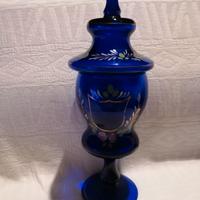 vaso vintage vetro/cristallo veneziano blu 