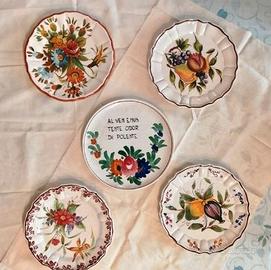 5 piatti da collezione in ceramica di Bassano