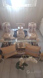 tavolino in vetro e ferro battuto 