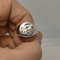 Anello argento iniziali RP simbolo medicina