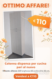 Colonna armadio mobile cucina tavolo