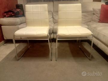 Sedie in similpelle struttura in acciaio cromato 