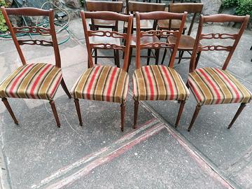 Sedie  legno e velluto