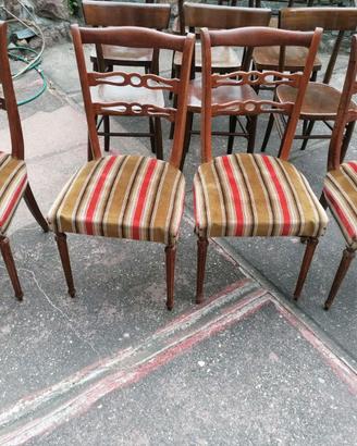 Sedie  legno e velluto