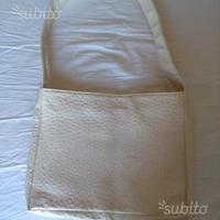 Borsa imitazione pelle di struzzo color panna