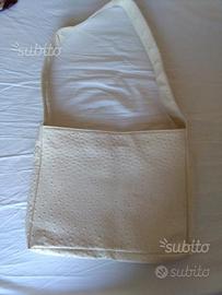 Borsa imitazione pelle di struzzo color panna