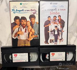 2 VHS EX NOLEGGIO TRE SCAPOLI E UN BEBE' - BIMBA