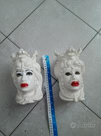 coppia teste di moro siciliane emiro ceramica 