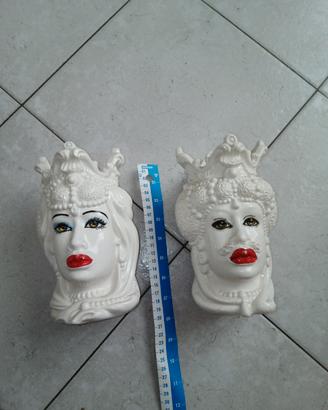 coppia teste di moro siciliane emiro ceramica 
