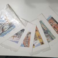 6 dipinti storici di VENEZIA a mano da pittore