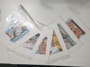 6 dipinti storici di VENEZIA a mano da pittore