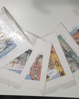 6 dipinti storici di VENEZIA a mano da pittore