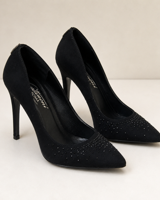 GATTINONI decollete nere con strass neri n. 38