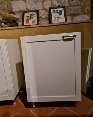3 mobiletti cucina bianchi in legno