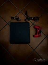 Playstation 4 Slim + Controller Rosso