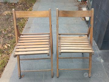 2 sedie legno pieghevole apri e chiudi