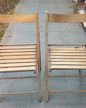 2 sedie legno pieghevole apri e chiudi