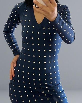 Abito Marciano Guess blu con borchie