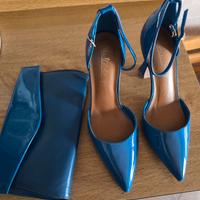 scarpe da donna blu + borsetta 