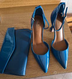 scarpe da donna blu + borsetta 