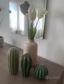 Set di 3 cactus in ceramica