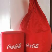 Poltrona sacco e poggiapiedi (coca cola)