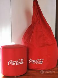 Poltrona sacco e poggiapiedi (coca cola)