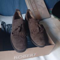 Scarpe donna in camoscio color tortora, numero 38