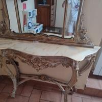 Specchiera Stile Liberty legno e marmo SOLO RITIRO